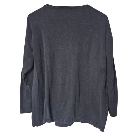 Michael Simon Black Long Sleeve Shirt Embroidery Christmas Vintage Size Large - Picture 2 of 4